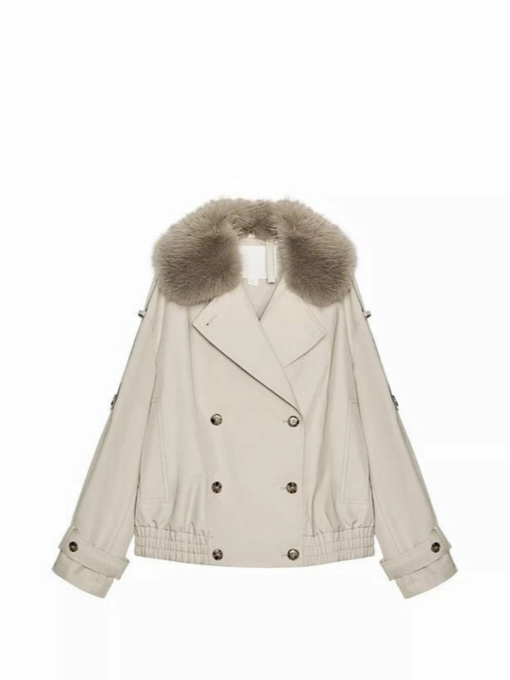 ZW Collection Water Repellent Short Trench Coat White Short Trench Coat Like New